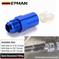 EPMAN 6AN Or 8AN Male Flare to 3/8" Or 5/16" Quick Disconnect Female  Aluminum Fitting Adapters Fuel Fittings Pipe Connector EPJTAN-KDJ